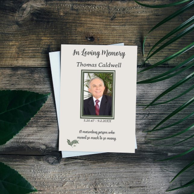 Elegante Simples Cartão de Oração Em Memória Amoro (Criador carregado)