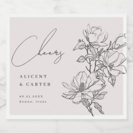 Elegante Simples Com Flores De Arte De Linha E Bor
