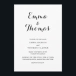 Elegante Simples | Convite para casamento moderno<br><div class="desc">Um convite de casamento simples, mas elegante, perfeito para casais querendo um tema de casamento clássico e subestimado. Este design apresenta uma fonte de script elegante para o título e uma fonte simples e clara sans-serif para o texto do corpo. As cores mostradas são uma sutil cinza escura. Essas fontes,...</div>