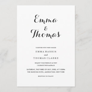 Elegante Simples   Convite para casamento moderno