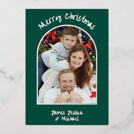 Elegante Simples Feliz Natal Foto Prata