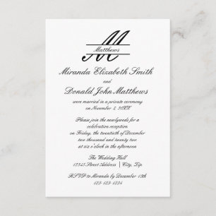 Elegante Simples Formal - Anúncio de Casamento 3x5