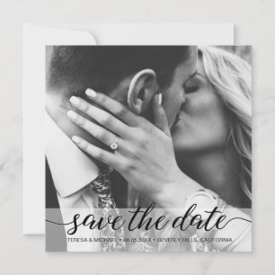 Elegante Simples Foto Save the Date Casamento