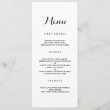 Elegante Simples | Menu Casamento Moderno