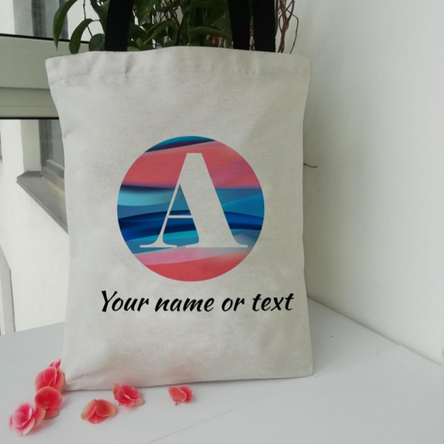 Elegante simples monograma com letra A Tote (Criador carregado)