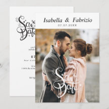 Elegante Simples Salve o Convite de casamento de D