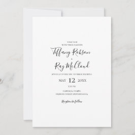 Elegante Simples Tudo Em Um Convite De Casamento