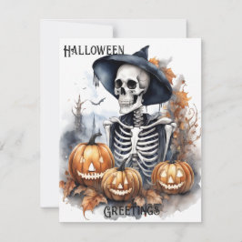Elegante Skeleton Halloween Watercolor