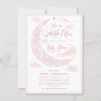 Elegante sobre o convite para Chá da Menina da Lua