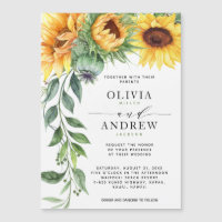 Elegante Sunflower Watercolor Convite de casamento
