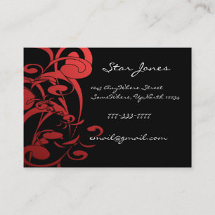 Elegante Swirl RED Cartão de visita -