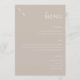 Elegante Taupe Modern Minimalista Menu Casamento