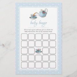 Elegante Teacups Chá de fraldas Tea Party Bingo