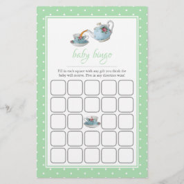 Elegante Teacups Chá de fraldas Tea Party Bingo