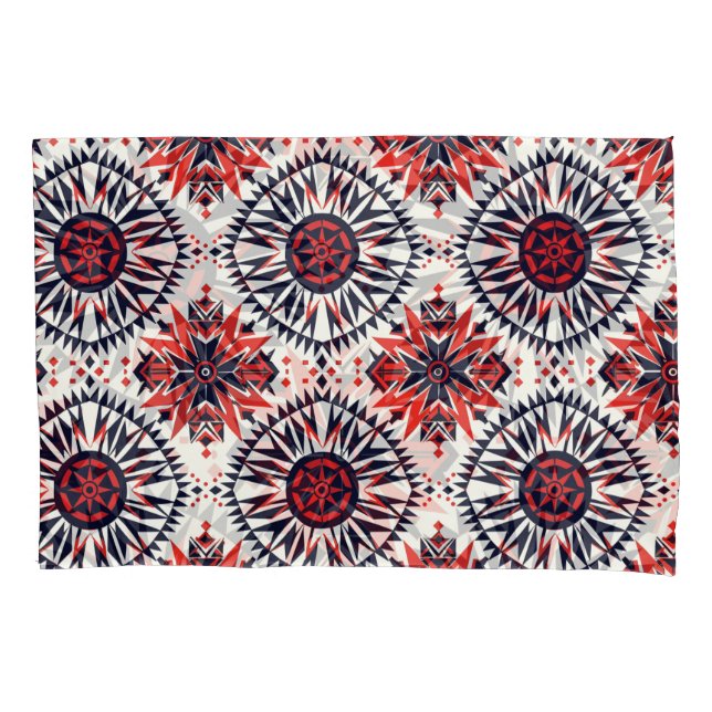 Elegante Teal "Cosmic Interlock" Cotton Pillowcase (Frente-Esquerda)
