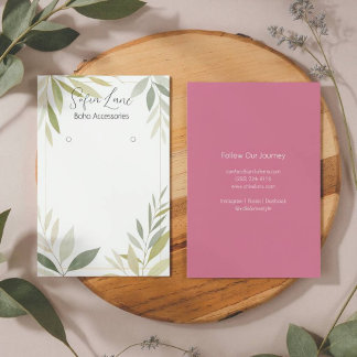 Elegante Tela de Joias de Folhagem Verde