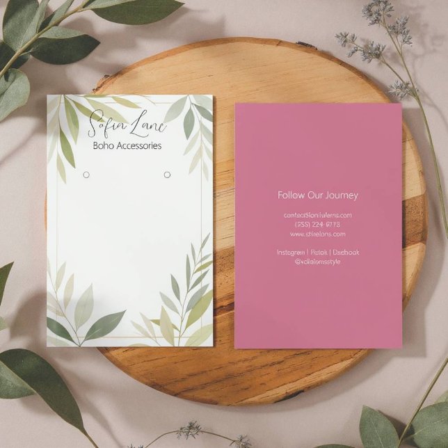 Elegante Tela de Joias de Folhagem Verde (Elegant green foliage)