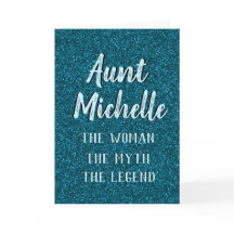 Elegante Tia Birthday Dia de as mães Azul Cartão T