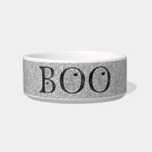 Elegante Tigela de Cachorro de Halloween com Brilh