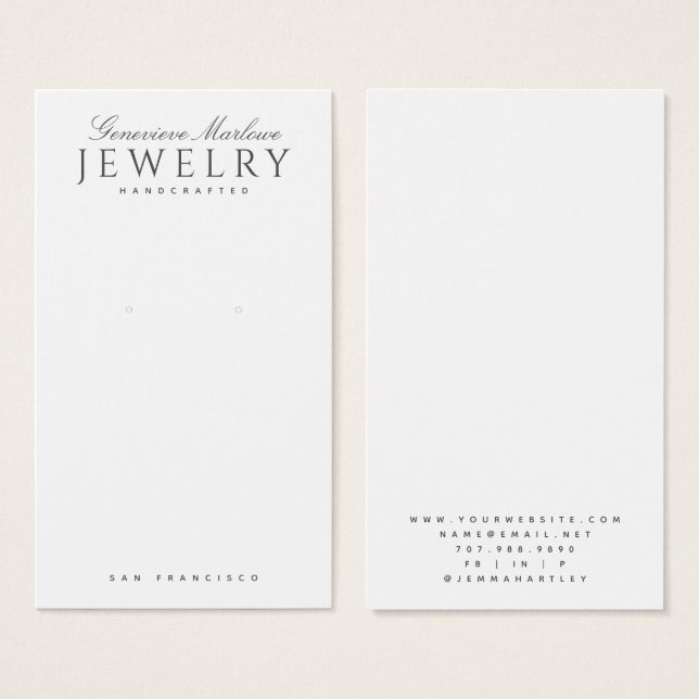 Elegante Tipografia Enarrando Joias (Frente & Verso)