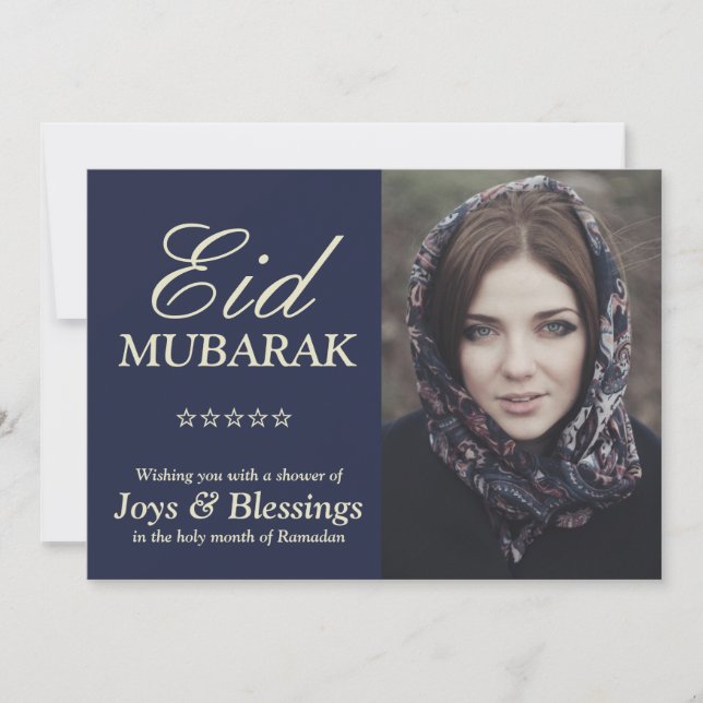 Elegante Tipografia Personalizada Eid Mubarak Foto (Frente)