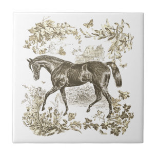 Elegante - Torre Russo de Beige Horse Floral