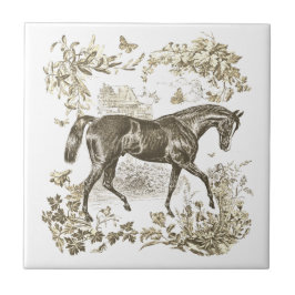 Elegante - Torre Russo de Beige Horse Floral