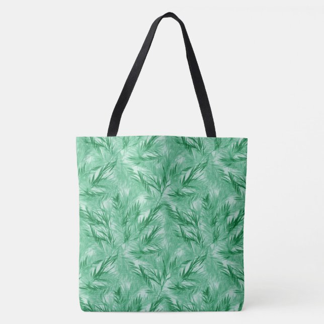 Elegante Tote de Ombro Grande Palma Turquesa (Frente)