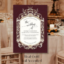 Elegante Trabalho de Barra Antiga Burgundy 