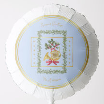 Elegante Trompa Francesa de Natal Azul Claro