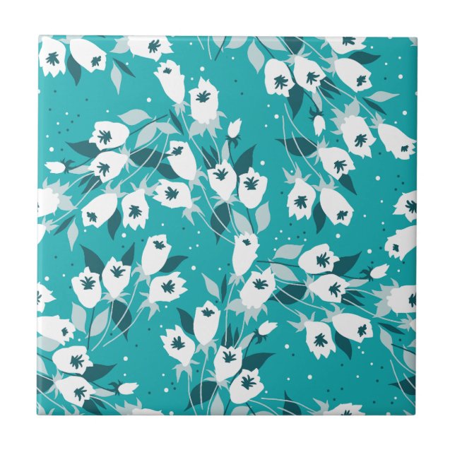 Elegante Tulip Flower Pattern Botanical Art Design (Frente)