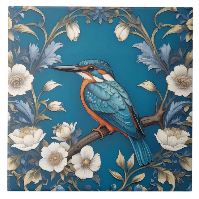 Elegante Turquoise Kingfisher Floral (Frente)