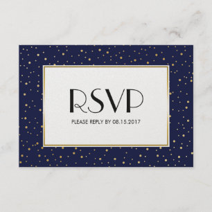 Elegante Twinkle Stars Midnight Blue Sky RSVP Dour