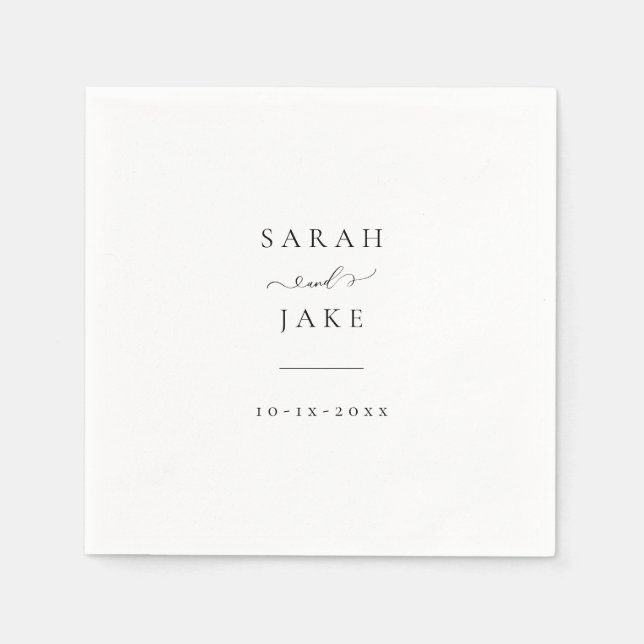 Elegante Typografia: Modernos guardanapos de casam (Frente)