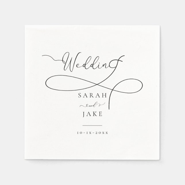 Elegante Typografia: Modernos guardanapos de casam (Frente)