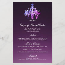 Elegante Venetian Chandelier | Cartão Menu