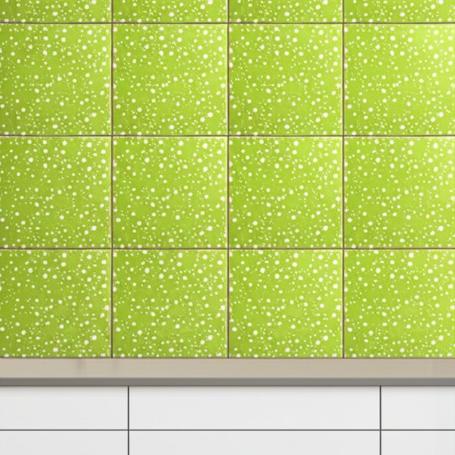Elegante Verde Claro e Pontos Brancos | Moderno (Contemporary Wall Tiles
)