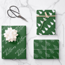 Elegante Verde e Mínimo de Natal Branco