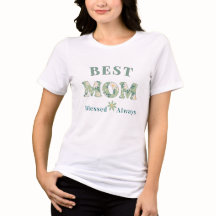 Elegante Verde Floral Sábio Melhor Mãe Abençoada S