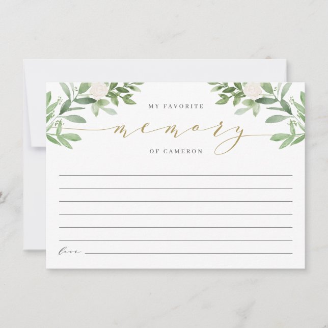 Elegante Verde Minha Memória Favorita da Noiva (Frente)