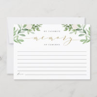 Elegante Verde Minha Memória Favorita da Noiva