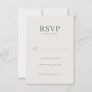 Elegante Verde Minimalista RSVP