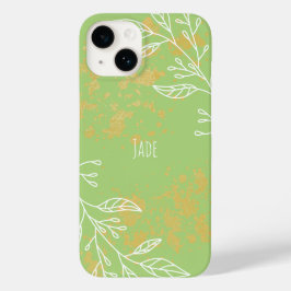 Elegante Verde Sálvia Dourado Floral
