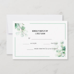 Elegante Verde Suave Eucalyptus Twigs RSVP de Casa