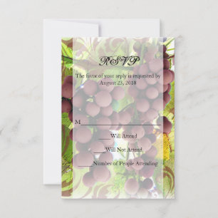 Elegante Vinhedo Uvas Roxas Casamento Pequeno RSVP