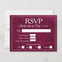 Elegante Vinho Tinto Berries Veludo RSVP Casamento