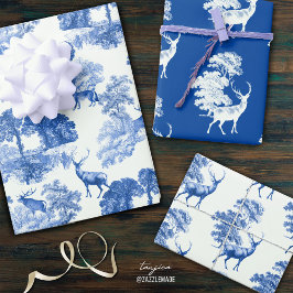 Elegante Vintage Blue Country Toile Deer