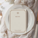 Elegante Vintage Brown & Ecru Menu Casamento Cláss<br><div class="desc">A matiz marrom refinada, aliada a uma névoa neutra, cria um cheio paleta de estilo e calor. A fonte do script clássico empresta um toque sofisticado ao menu, incorporando tradição e refinamento. Cada detalhe encapsula a essência da elegância do eterno. Este cardápio complementará a sua mesa de casamento, acentuando a...</div>