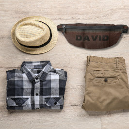 Elegante Vintage Brown Faux Leather Personalizada