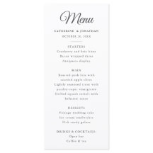 Elegante Vintage Chic Black White Toile Deer Menu